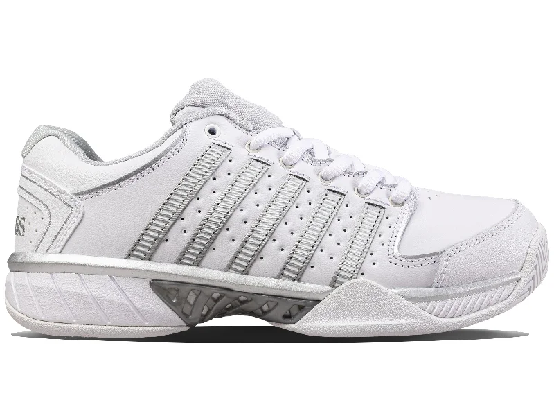 93379-107-M | WOMENS HYPERCOURT EXPRESS LEATHER | WHITE/SILVER/GLACIER GRAY