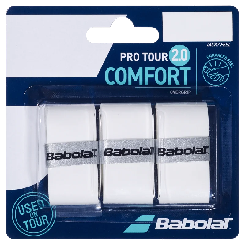 Babolat Pro Tour 2.0 Comfort Overgrips 3 Pack - White