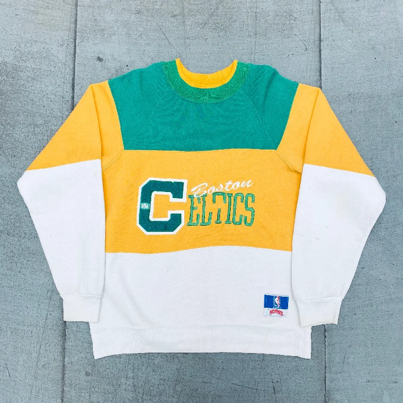 Boston Celtics: 1990's Nutmeg Mills Embroidered Spellout Sweat (M)