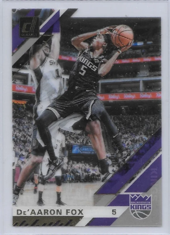 De'Aaron Fox, Gold, 2019-20 Panini Clearly Donruss Basketball NBA