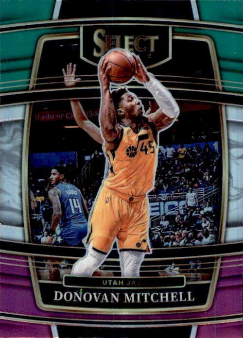 Donovan Mitchell, Concourse Green & Purple Prizm, 2021-22 Panini Select Basketball NBA