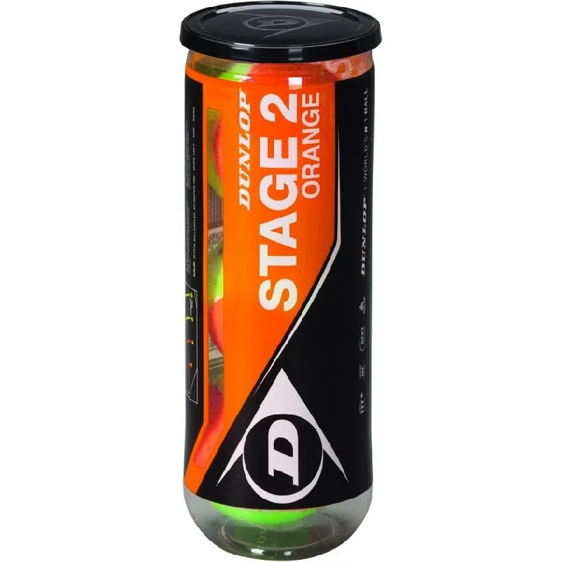 Dunlop Orange Junior Tennis Balls Stage 2 - 3 Ball Tube