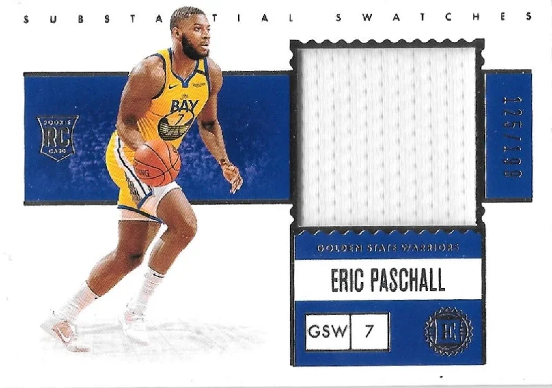 Eric Paschall, RC, Substantial Swatches, 2019-20 Panini Encased Basketball NBA