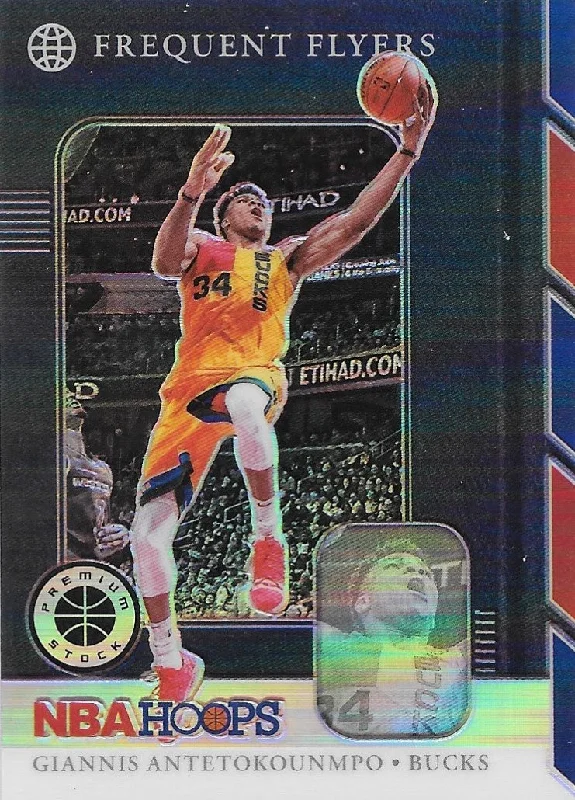 Giannis Antetokounmpo, Frequent Flyers Silver Prizm, 2019-20 Panini Hoops Premium Stock Basketball NBA