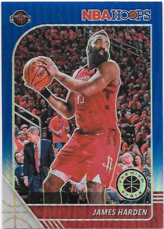 James Harden, Blue Prizm, 2019-20 Panini Hoops Premium Stock Basketball NBA