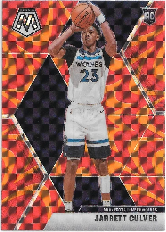 Jarrett Culver, RC, Orange Reactive Prizm, 2019-20 Panini Mosaic Basketball NBA