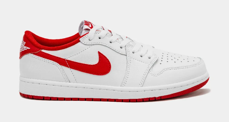 Air Jordan 1 Retro Low OG University Red Mens Lifestyle Shoes (White/Red)