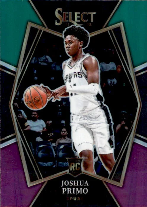 Joshua Primo, RC, Premier Level Green & Purple Prizm, 2021-22 Panini Select Basketball NBA