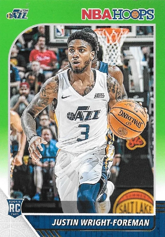 Justin Wright-Foreman, RC, Green Parallel, 2019-20 Panini Hoops Basketball NBA