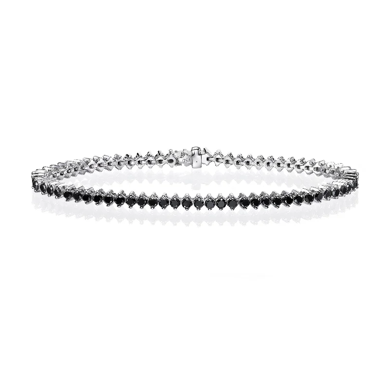 Men’s 2-Prong Black Diamond Tennis Bracelet