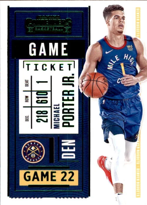 Michael Porter Jr, Green Foil, 2020-21 Panini Contenders Basketball NBA