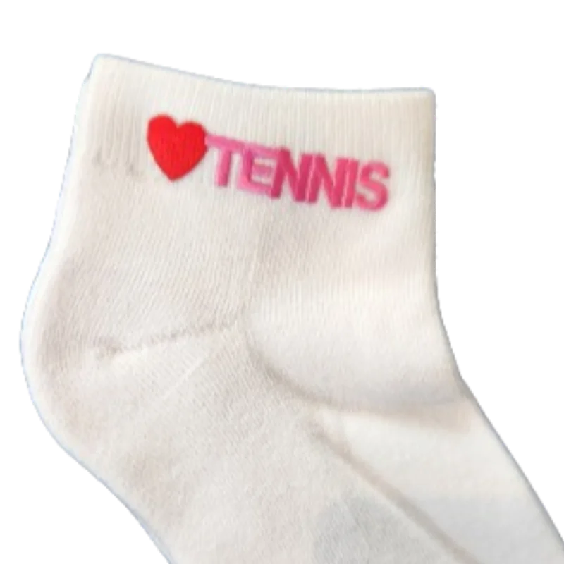 On the Tee Socks - Heart Tennis - Hot Pink