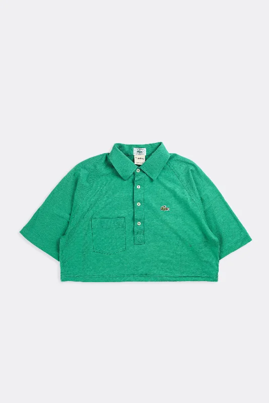 Rework Lacoste Collared Crop Tee - L