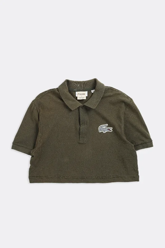 Rework Lacoste Collared Crop Tee - M