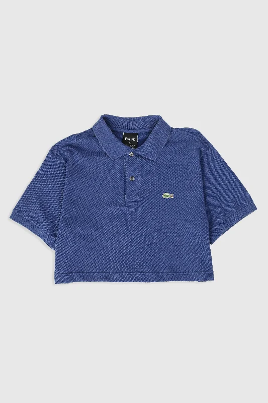 Rework Lacoste Crop Collared Tee - L