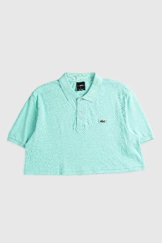 Rework Lacoste Crop Collared Tee - XL