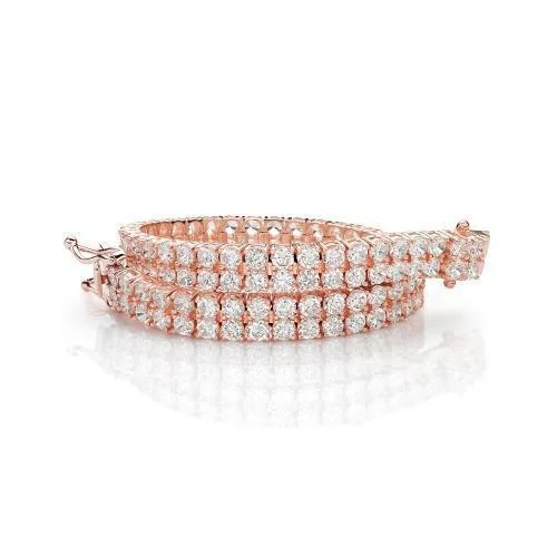 Round Brilliant tennis bracelet with 13.86 carats* of diamond simulants in 10 carat rose gold