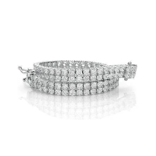 Round Brilliant tennis bracelet with 13.86 carats* of diamond simulants in 10 carat white gold