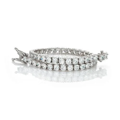 Round Brilliant tennis bracelet with 9.52 carats* of diamond simulants in 10 carat white gold