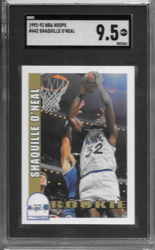 Shaquille O'Neal, RC, 1992-93 NBA Hoops Basketball, SGC 9.5