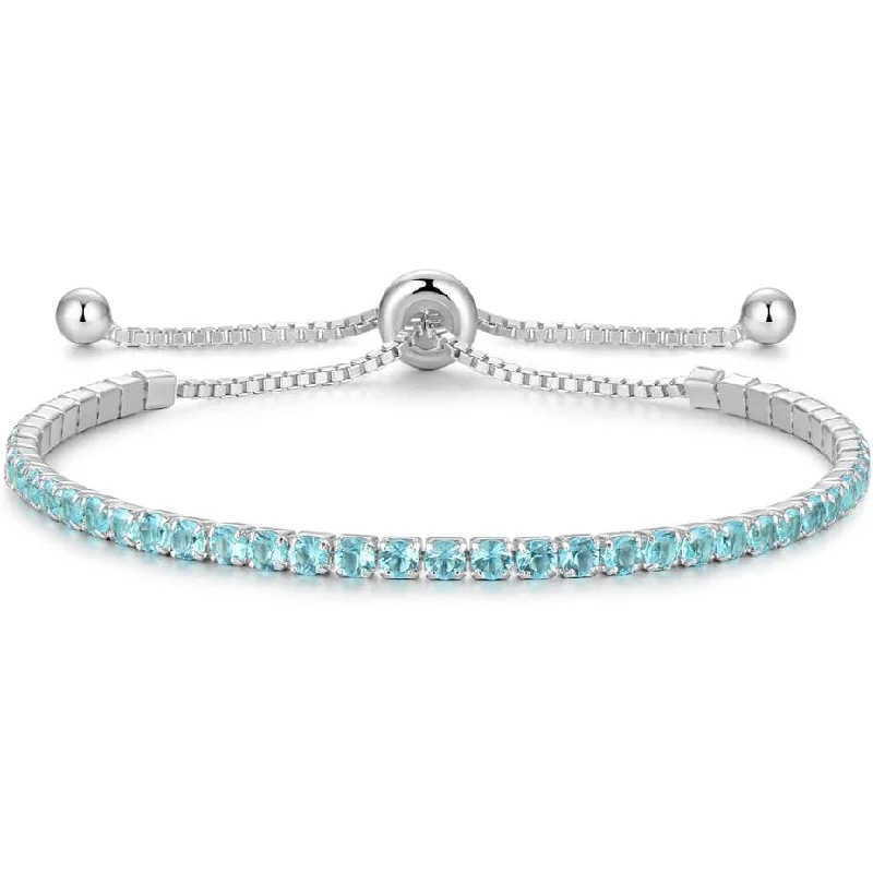 Signature Adjustable Bolo Bracelet in Aquamarine