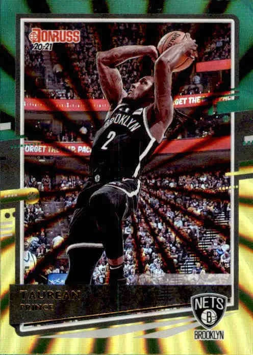 Taurean Prince, Green & Yellow Laser Parallel, 2020-21 Panini Donruss Basketball NBA