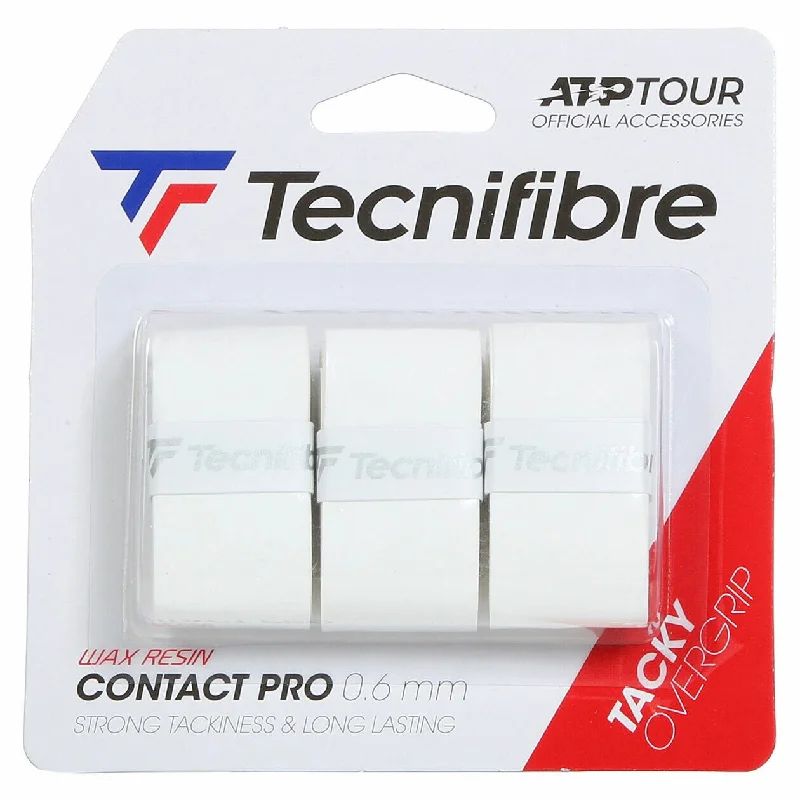 Tecnifibre Contact Pro Overgrip White - Pack of 3