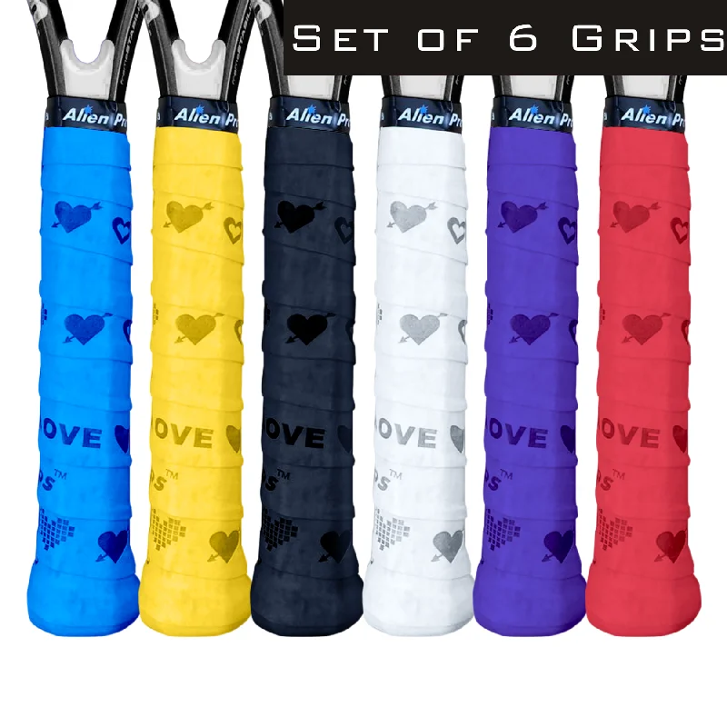 [X-Dry] Embossed Racket Grip Tape for Tennis (6 Grips, Various Styles)