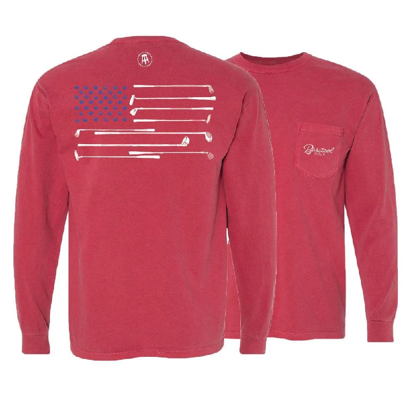 Barstool Golf Flag Long Sleeve Pocket Tee