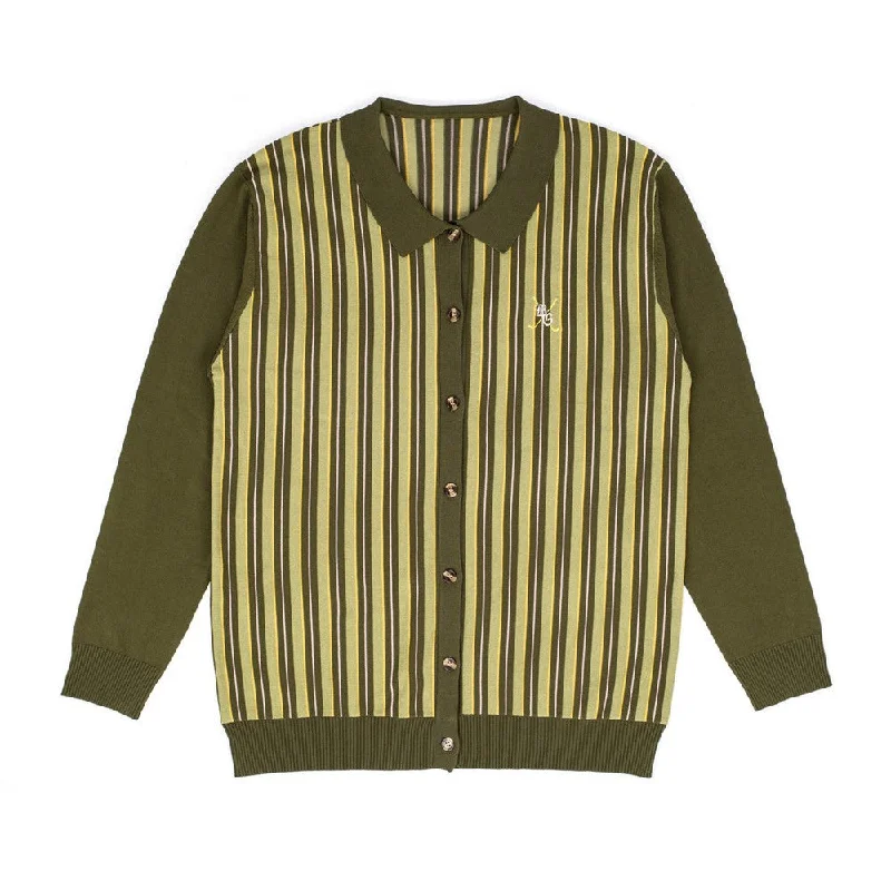 Barstool Golf Vintage Logo Striped Cardigan