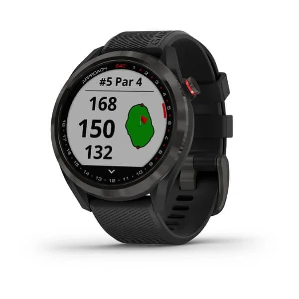 Garmin Approach S42 Premium GPS Gunmetal with Black Silicone Band Golf Watch - Open Box