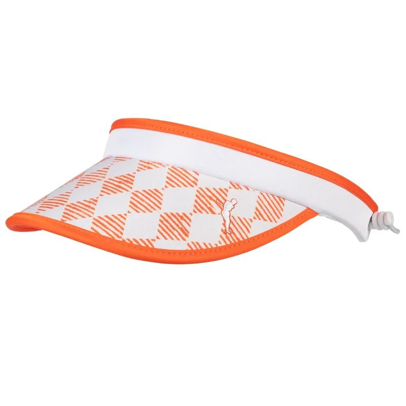 Golfino Natural Light Argyle Visor - Vibrant Orange