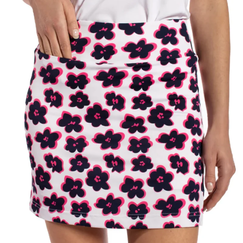 Golftini Beach Bum Pull-On Skort (17.5")- Navy/Pink/White