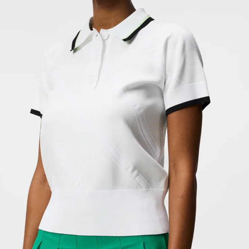 JL Golf Feline Knit Shirt - White