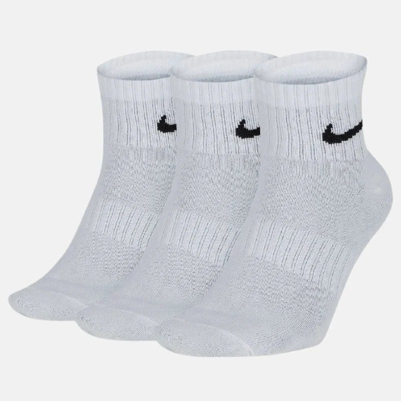 Nike Everyday Lightweight Training Ankle Socks (3 Pairs) -White/Black