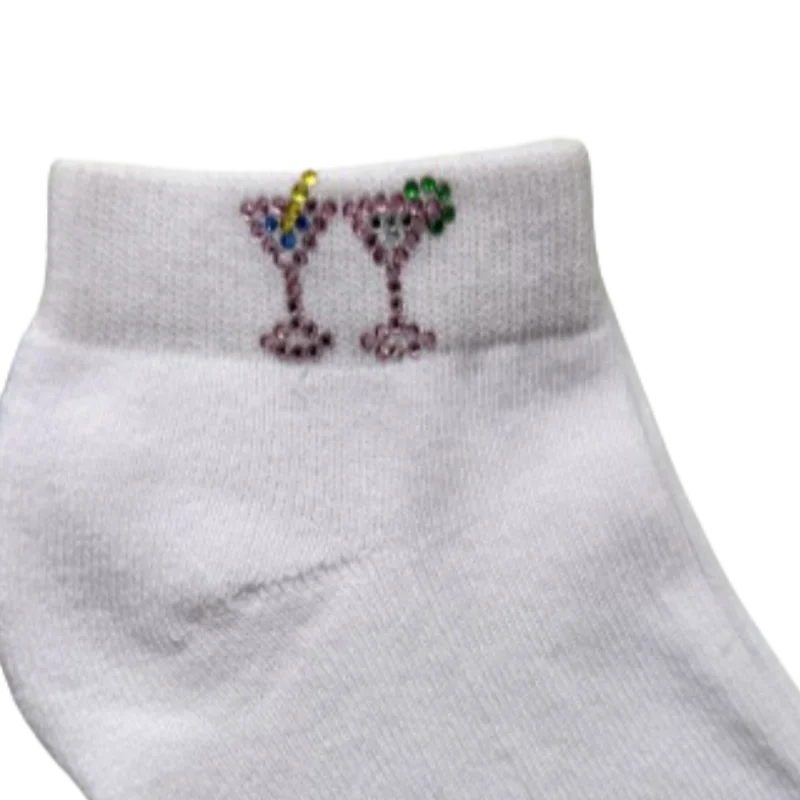 On the Tee Socks - Martini - Crystal Pink