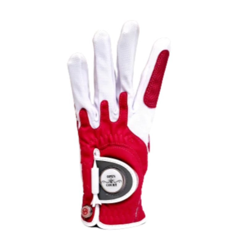 Zero Friction Golf Glove w/Magnet (Left) - Red